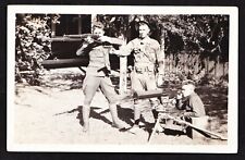 3 Vintage Post WWI Military RPPC Photo Soldiers M1917A1 Machine Gun, Hawaii 1920 picture