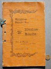 1899 Religious Views of Abraham Lincoln Orrin Henry Pennell booklet VERY SCARCE- picture