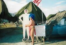 BURNING MAN Slice Of Life FOUND PHOTOGRAPH Color Snapshot VINTAGE Woman 04 29 picture