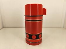 Vintage ALADDIN THERMOS Half Pint Red Black Dots Red Body RARE Clean picture
