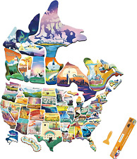 RV State Sticker Travel Map US Canada Provinces Visited Map Anti-Fade Waterproof picture
