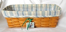 Longaberger 2000 Envelope/mail slanted basket stripe liner 2 protectors tie on picture