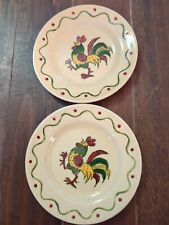 2 Vtg.California Provincial POPPYTRAIL VERNON Rooster Bread & Butter Plate picture