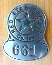 RED STAR TRANSIT CO., OPERATOR'S BADGE DETROIT SIGNED picture