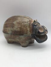 Vintage MCM House Hippo Hippopotamus Ceramic Japan Coin Bank (see cracking) picture