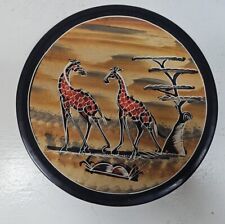 Giraffe Africa Decorative Soapstone 6inch Plate Handmade picture