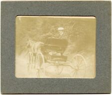 Antique Cabinet Photo Man Sitting in Horse and Carriage  picture