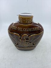 Vintage 1869-1969 JW Dant Ceramic Whiskey Decanter  Fort Sill Centennial Eagle picture