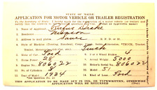 1936 Application for Motor Vehicle or Trailer Registration State of Maine picture