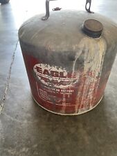 Vintage Eagle Brand 5 Gallon Galvanized Red Painted Fuel Gas Can picture