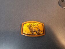 Handcrafted Wood  Vintage Elk Belt Buckle Handmade in the USA picture