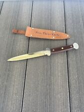 Vintage Japan Pro Thrower Dagger Knife With Leather Sheath picture