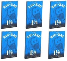 👀✨ZIG-ZAG ROLLING PAPERS 1 1/2 SIZE BLUE ULTRA THIN ✨6 BOOKLETS😎 picture