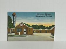 Postcard Sunset Motel Hays Kansas KS Highway 40 East A61 picture