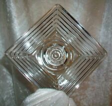 Vintage Clear Glass Anchor Hocking Art Deco Manhattan Taper Candlestick Holders picture