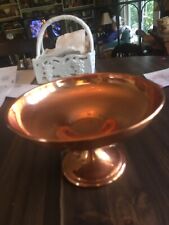 NICE Vintage Copper  Pedestal Footed Bowl Candy Dish Round 7