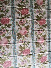 Vintage Floral Rose Trellis Banded Design Cotton Fabric 1.5 Metres picture