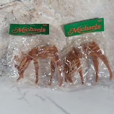 VINTAGE CHRISTMAS FLOCKED DEER CHRISTMAS ORNAMENTS from MICHAELS NOS picture