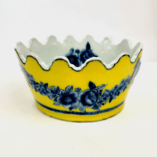 Vintage JUWC United Wilson Chinese Porcelain Monteith Bowl Yellow Blue Floral picture
