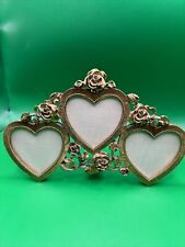 Vintage Matson MCM Ornate three heart rose picture frame 7” By 5” picture