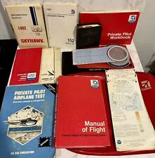 Vintage Lot Cessna and Pilot Manuals Workbooks Log Book With Original Case *READ picture