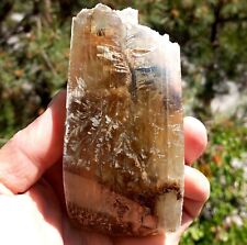 Mirror Polished Beautiful Inclusion Yellowish White Selenite Crystal Uv Reactive picture