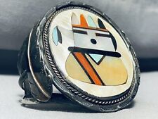 IMPORTANT CHEE ROSE VINTAGE NAVAJO INLAY STERLING SILVER TURQUOISE BRACELET picture