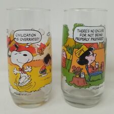 Vintage 1968 & 1971  McDonalds Camp Snoopy Collection Peanuts Drinking Glasses picture