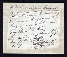Prince Augustus Frederick, Duke Sussex, Signed Sentiment Kensington Palace 1837  picture