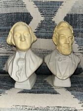 Avon Vintage Abe Lincoln & George Washington Bust Aftershave Decanters Empty picture