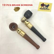 Americanpipes™️ set of 2 PC brass metal wooden Tobacco Smoking Pipe with screens picture