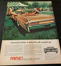 1959 Pontiac Bonneville - Vintage Original Illustrated Print Ad Wall Art - CLEAN picture