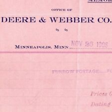 Scarce 1906 John Deere / Deere & Webber Debit Memo #12211 picture