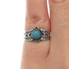 BELL TRADING POST Old Pawn Sterling Silver Vintage Bisbee Turquoise Ring Size 4 picture