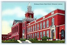 c1940's Richmond Senior High School Exterior Scene Richmond Indiana IN Postcard picture