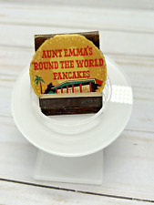 Vintage Advertising Die Cut Matchbook Aunt Emma's Pancakes San Diego California picture
