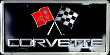 Chevrolet Corvette Flags Embossed Metal License Plate  picture