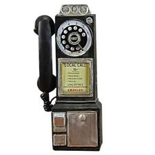 Wall-mounted Pay Phone Model Vintage Booth Telephone Figurine Rotary Antique picture