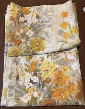 Vintage 1970 Semi-Sheer Country Prairie Cottage Curtains Set Of 2 Mustard Yellow picture