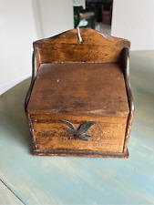 Vintage American Eagle Wooden Recipe Box Japan sticker picture