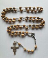 Vtg Jobs Tears Seed Beads Rosary 7 Decade St Francis Crucifix Mary Cntr Medal  picture