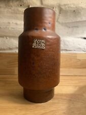 Vintage Carston Atelier Vase Brown With Blue Specks picture