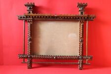Antique  Big Picture Photo Frame Chip Carved Wood Tramp Art Antique picture