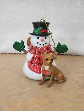 Danbury Mint 2013 Frosty Friends Chihuahua (Tan) Christmas Ornament picture