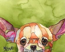 Chihuahua Dog 8x10 Art PRINT Signed by Artist Ron Krajewski Painting picture