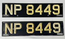 Bahamas Nassau License Plate Vtg Tag MATCHING PAIR (2) Raised Riveted Digits picture