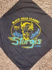 Vintage 1990 Sturgis 50th Anniversary Bandana Black Hills Classic picture
