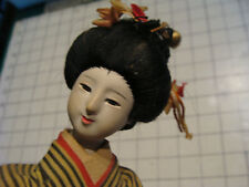 vintage doll: early  DOLL, Harusume, glass eyes, lady walking on base picture