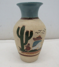 Mexico Gardiel Vase Sandstone Stoneware Pottery Siesta Cactus 6 3/4