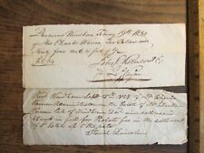 Antique Vintage Ephemera Early 1800s CT Receipt Document Lot WARNER LINCOLN picture